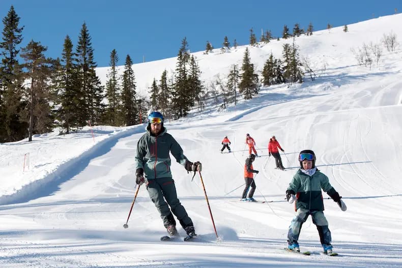 Skigebied Stöten is een familieskigebied, waar veel pistes tussen de bomen liggen. © Magnus Dovellius / Stöten i Salen