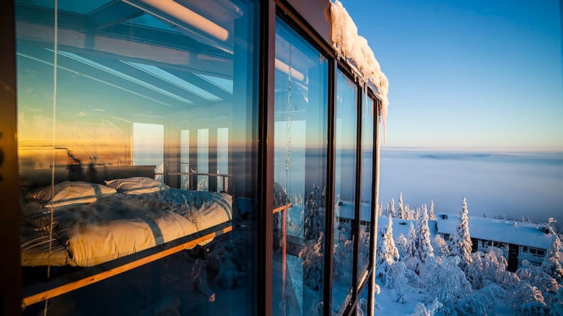 Beleef de winter in Lapland in het Iso Syote-hotel in Iso Syote. Je hebt er een prachtig uitzicht over de winterse wereld. © Nordic