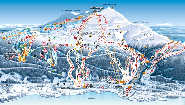 Het centrale skigebied van Are. Hier kun je volgens de World Ski Awards 2022 het beste skiën in Zweden © Skistar