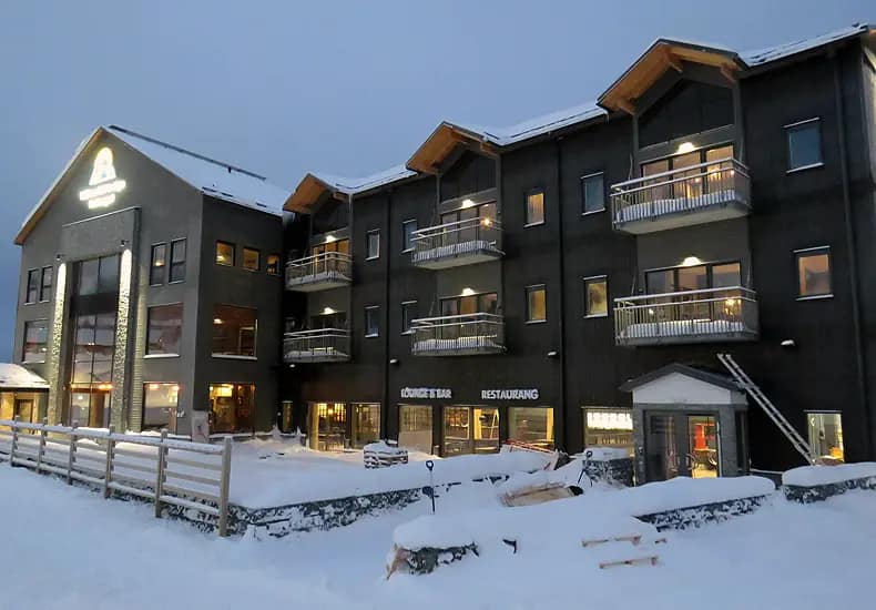De Stöten Ski Lodge Soltorget biedt appartementen met hotelservice en is een van de nieuwe accommodaties in Stöten. © Nico van Dijk / Skigebiedengids.nl